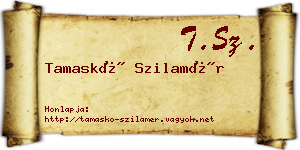 Tamaskó Szilamér névjegykártya